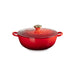 Le Creuset - 4.1 L Cherry Red / Cerise Holly Chef's French Oven (26 cm) Side
