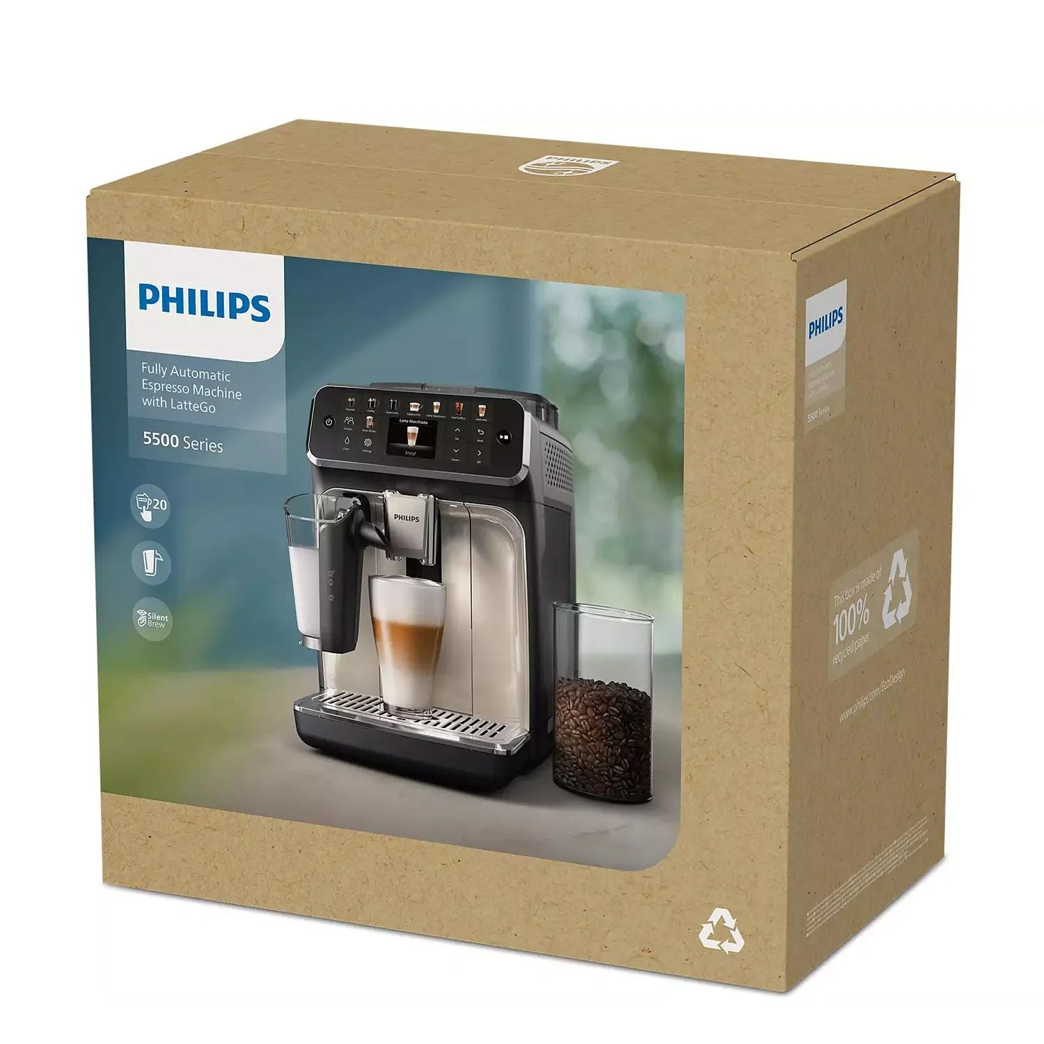 Philips Saeco 5500 LatteGo Fully Automatic Espresso Machine - EP5544/90 Box 