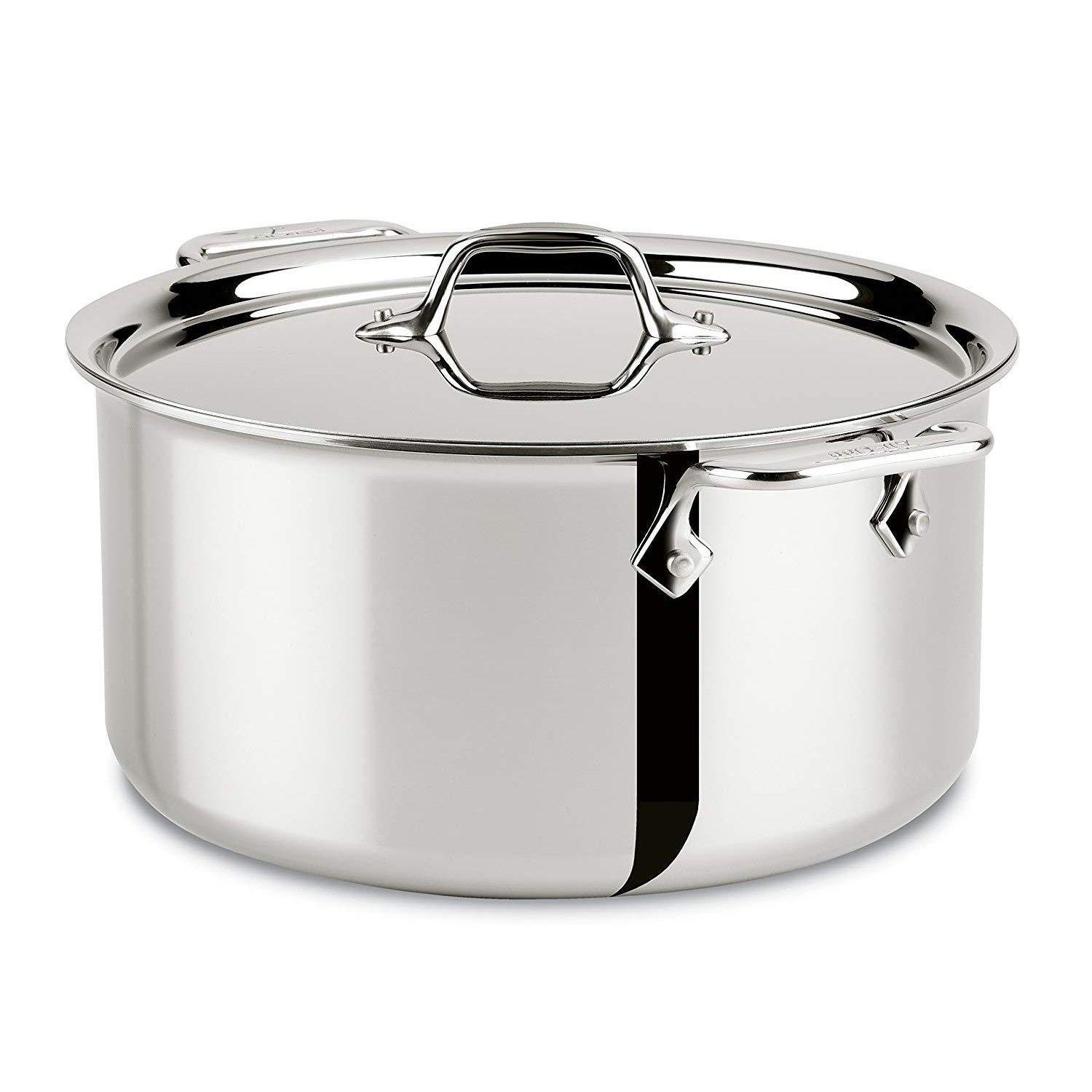 All-Clad D5 - 8 qt. Stainless Steel Polished Stock Pot w/ Lid — Consiglio's  Kitchenware
