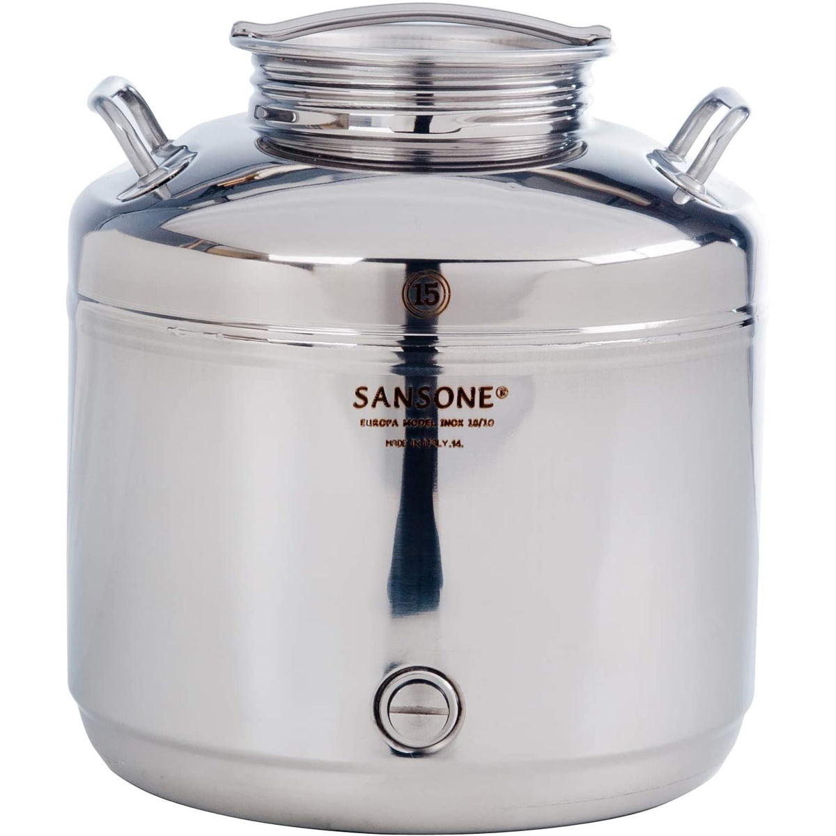 Sansone 15L/3.96 gal Europa Fusti 18/10 Stainless Steel Canister - NSF —  Consiglio's Kitchenware