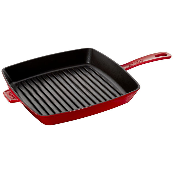 Staub Red Grenadine Enameled Cast Iron 12 Square Grill Pan Skillet / No  Lid - Waterfront Online