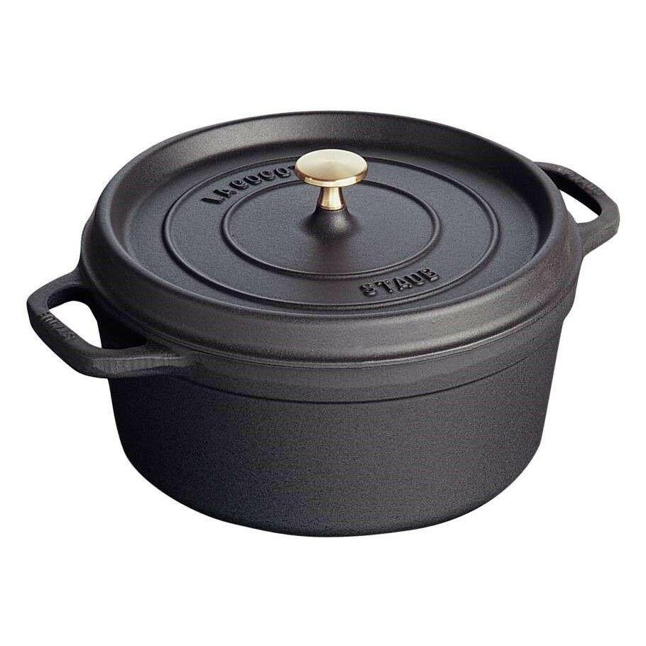STAUB Cast Iron Dutch Oven 4-qt Round Cocotte with Glass Lid, Made in  France, Serves 3-4, White