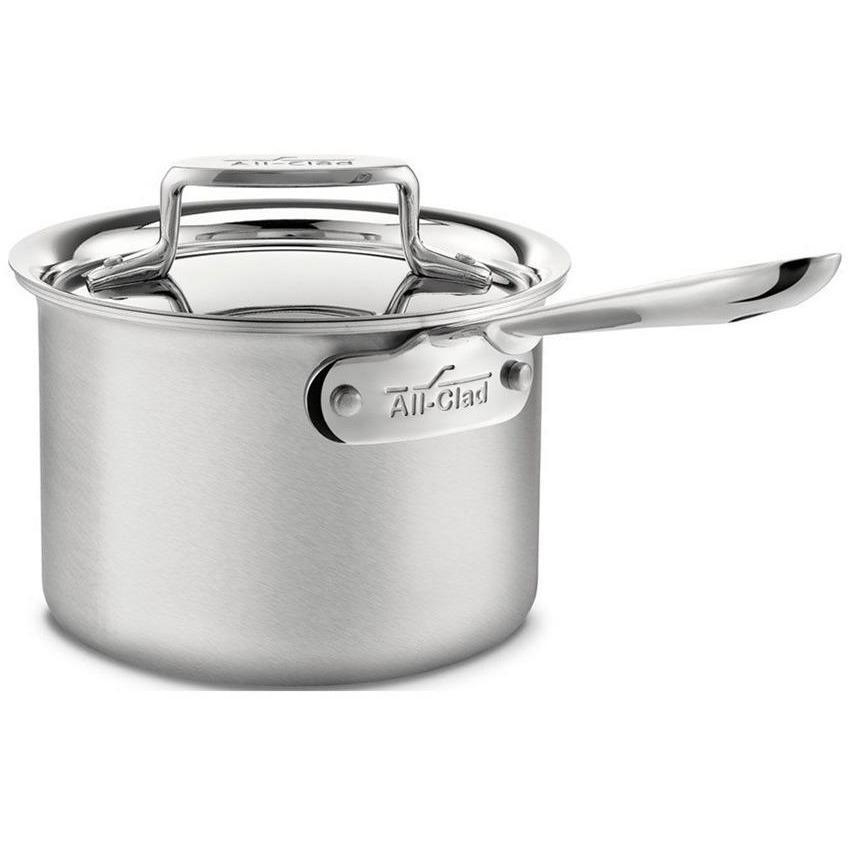 All-Clad D5 - 2 qt. Stainless Steel Brushed Covered Saucepan BD55202