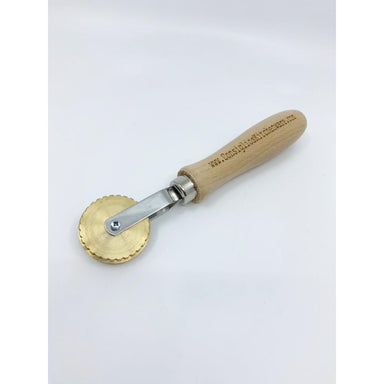Brass Rolling Pasta Cutter and Crimper With Smooth Blade for