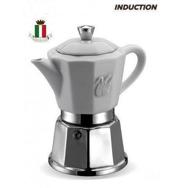 Bruntmor Stovetop Espresso Maker - Italian Coffee Pot, Stainless Steel -  5.51 D x 3.85 W x 7.48 H - For Stove Top, Induction, Gas, Electric 