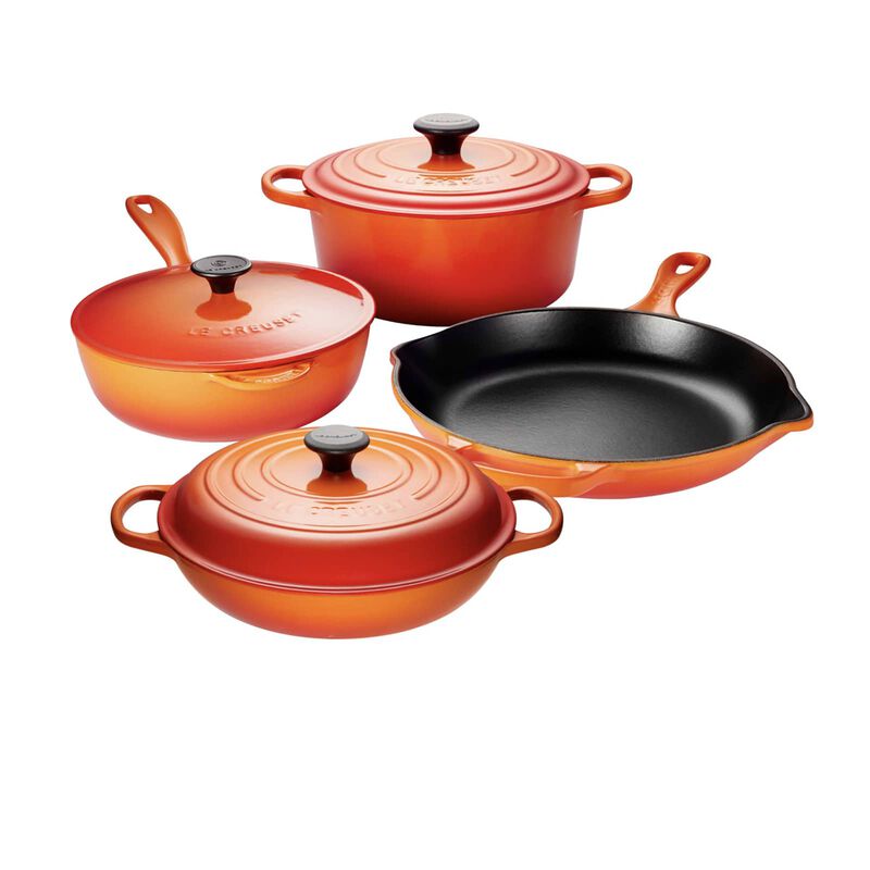 Le Creuset Flame Cast Iron Essentials Set 7 Pieces — Consiglio's Kitchenware
